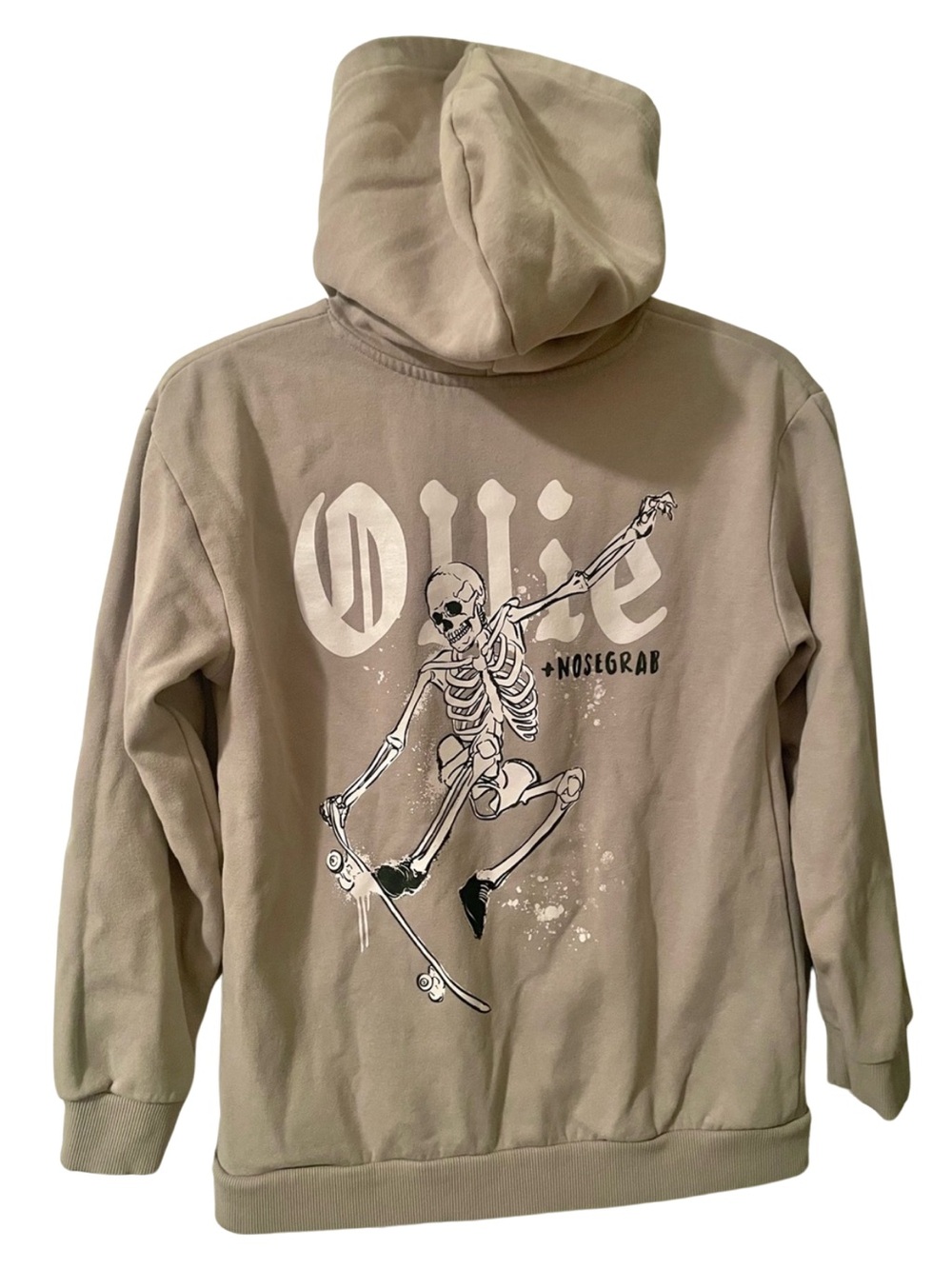 Joe Fresh Skate Skeleton Graphic Hoodie, Tan/Light Beige, Boys XL (14)